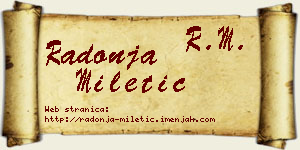 Radonja Miletić vizit kartica